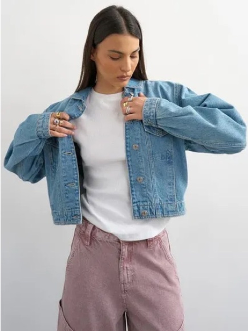 Topshop - Distressed Jean Jacket (Image is similar style/different colour)